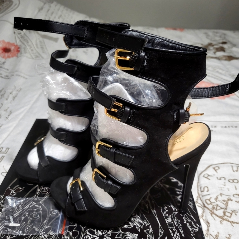 women's black 5 inch stilettos size 7